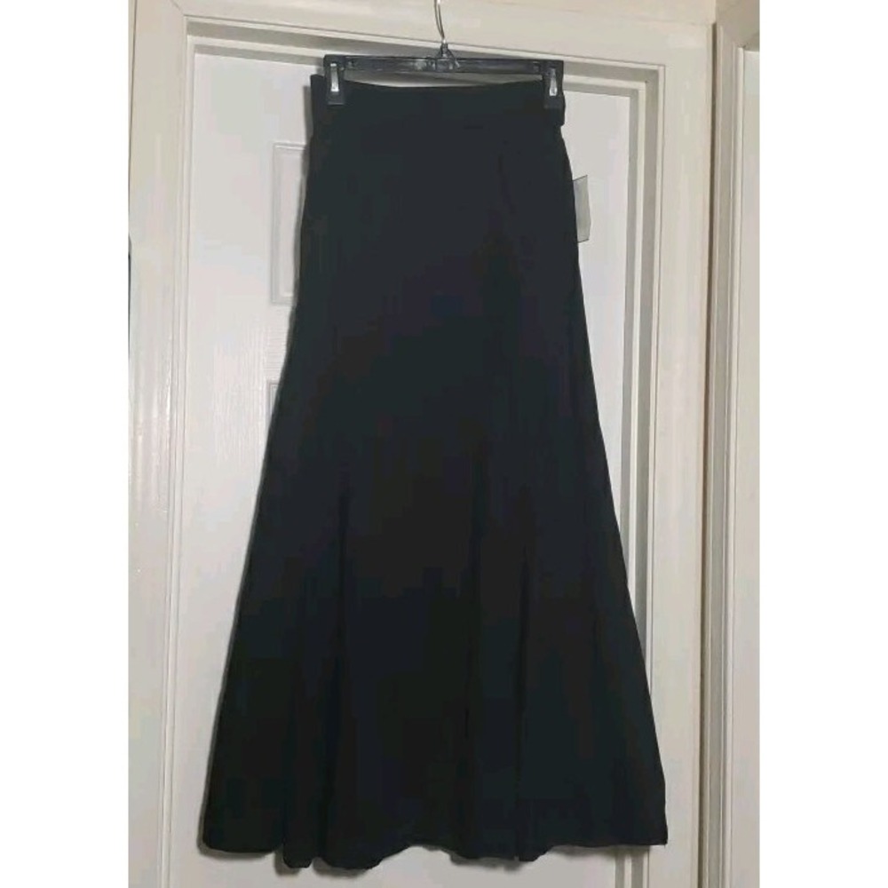 Hard Tail Black Maxi Skirt with Flared Hem